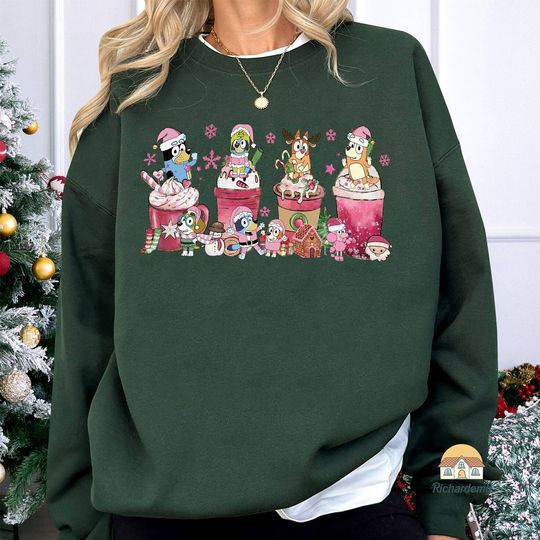 Discover BlueyDad Christmas Coffee Shirt
