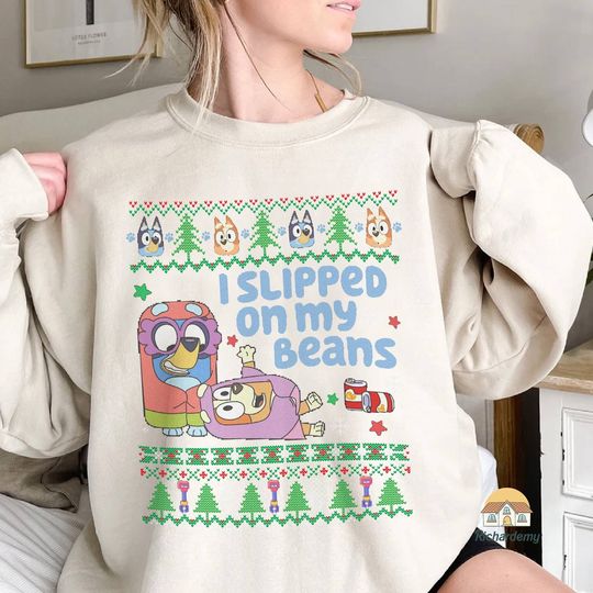 Discover BlueyDad Christmas Sweatshirt, Kids Christmas Sweatshirt