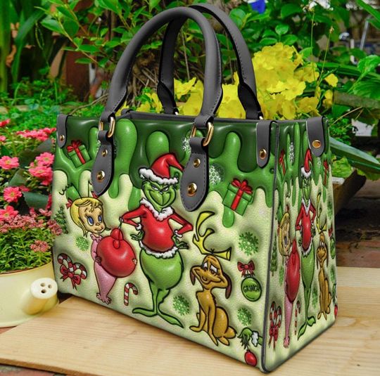 Discover funny character Leather Hand Bag,funny character Christmas Handbag