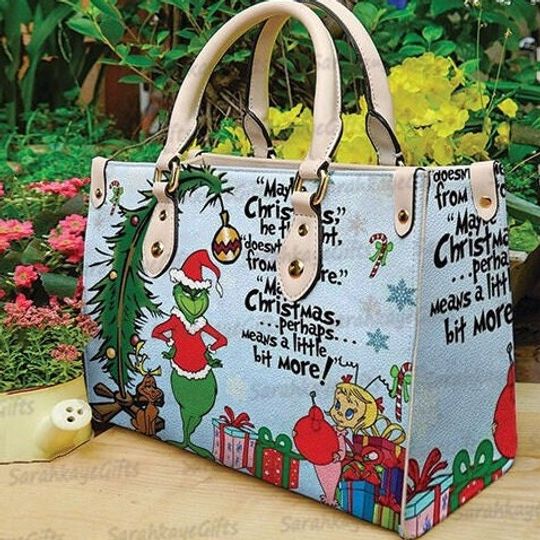 Discover funny character Christmas Leather Bag, funny character Lover Handbag