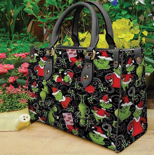 Discover funny character Christmas Leather Bag, funny character Lover Handbag