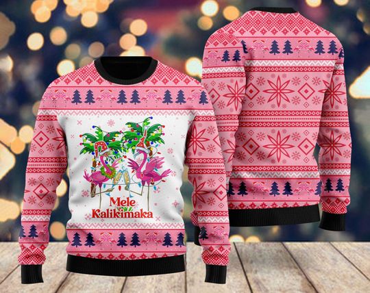 Discover Mele Kalikimaka Flamingo Christmas Ugly 3D, Meme Ugly Christmas Sweater 3D
