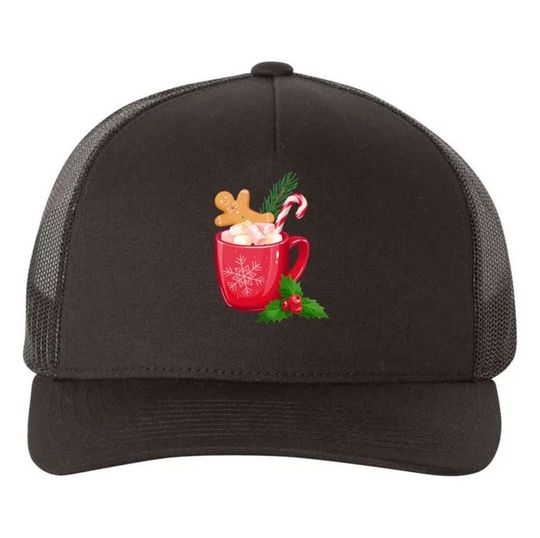 Discover Hot Chocolate Gingerbread Christmas Trucker Hat