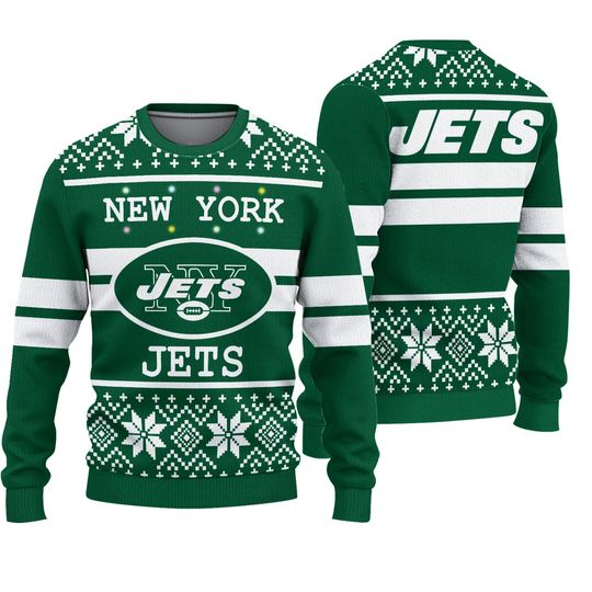 Discover NY Jets Football Christmas Ugly Sweater Sweatshirt