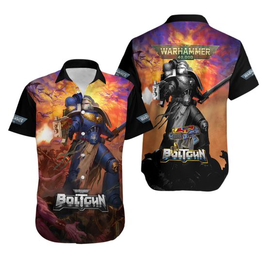 Discover Warhammer 40k Boltgun Video Game Hawaiian Shirt