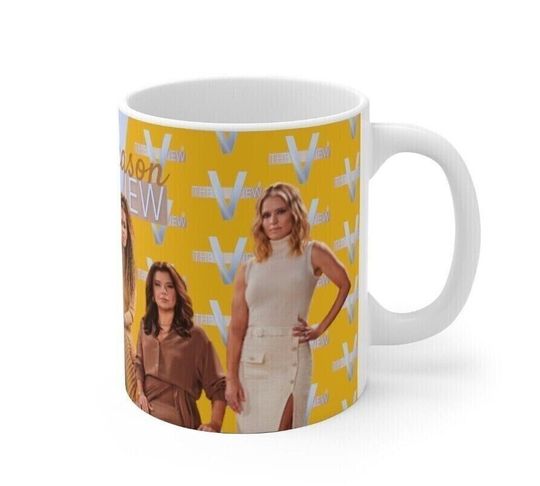Discover The View 27th Season Yellow Background White Ceramic Mug 11oz 2