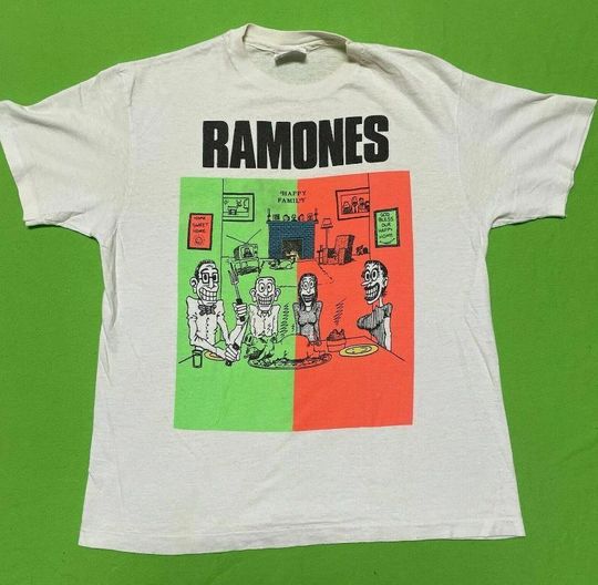 Discover The Ramones T-Shirt Happy Family T0Ur Size Large Punk Rock Band Funny Birthda