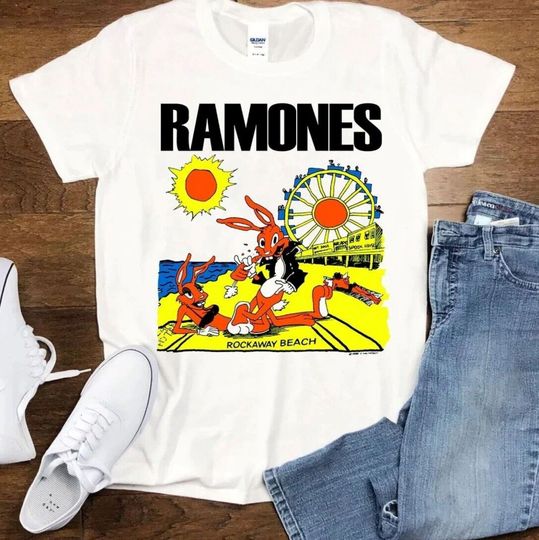 Discover Vintage 1988 Ramones Rockaway Beach T-Shirt - Vtg 1980s Ramones Shirt