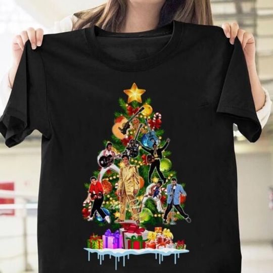 Discover Christmas Tree Elvis Presley T-shirt