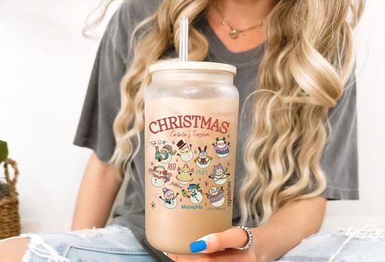 Discover Christmas Personalized Name Version Albums Design Libbey Frosted Glass Cup