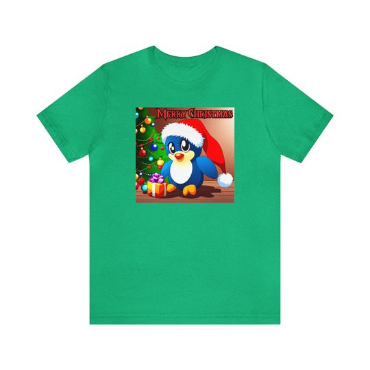 Discover Christmas T-Shirt with Smiling Penguin in Santa Hat