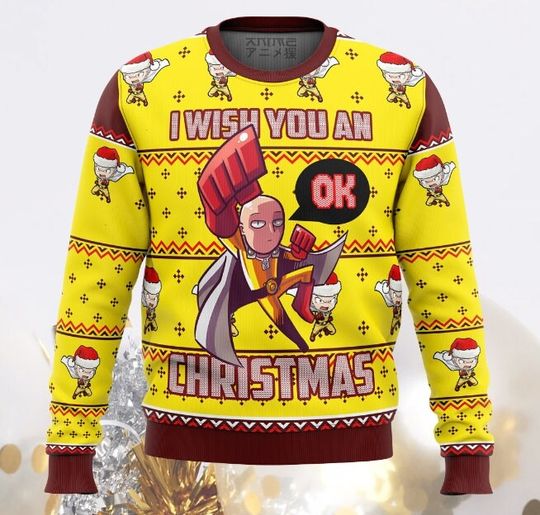 Discover One Punch Saitama Ok Ugly Christmas Sweater