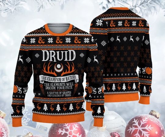 Discover Dnd Classes Druid Ugly Christmas Sweater
