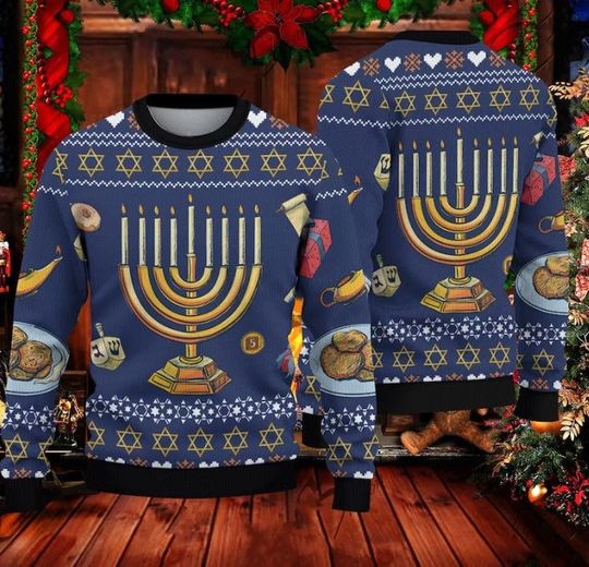 Discover Jewish Hanukkah Ugly Sweater Christmas 2023