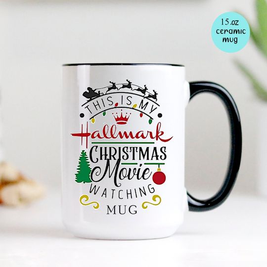 Discover Funny Hallmark Christmas Movie Watching Mug
