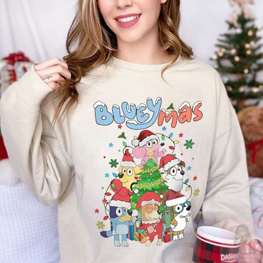 Discover Bluemas Funny Sweatshirt, Dogs Christmas