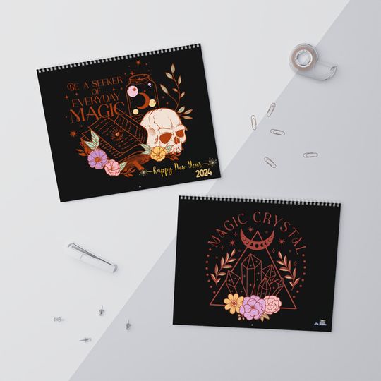 Discover witch wall calendar 2024, witchy celestial wall calendar 2024