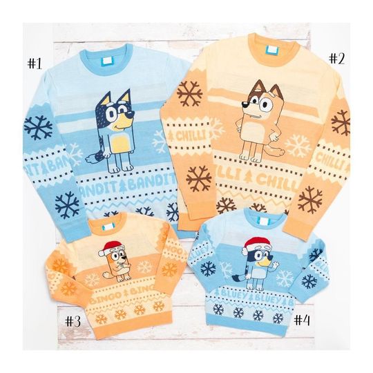 Discover BlueyDad Christmas Ugly Sweater, BlueyDad Family Christmas Ugly Sweater