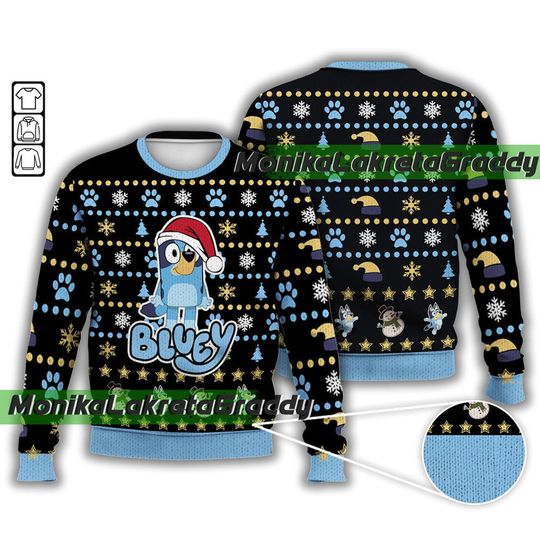 Discover BlueyDad Christmas Ugly Sweater, BlueyDad Family Christmas Ugly Sweater
