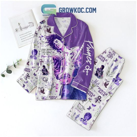 Discover Prince Of Purple I Only Want To See You Laughing In The Pur Rain Pajamas Set, Christmas Pajamas, Family Christmas Pajamas