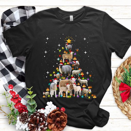 Discover Sheep Christmas Tree T Shirt, Christmas Sheep Shirt