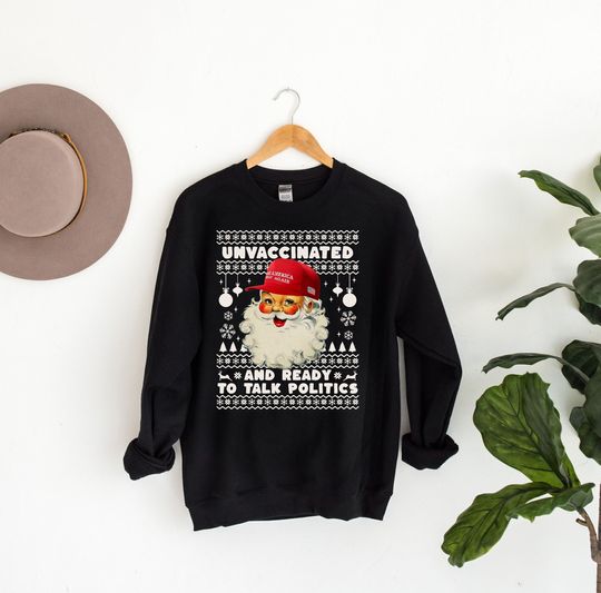 Discover MAGA Santa sweater, Trump Christmas sweatshirt, political Xmas shirt, republican Christmas tee, Funny Political Santa Claus