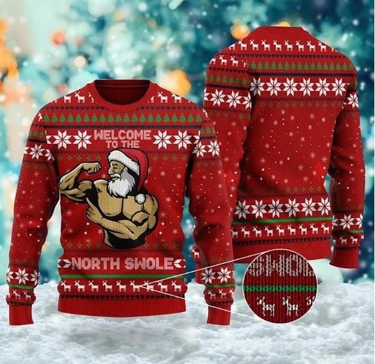 Discover Welcome To The North Swole Gymer Ugly Christmas Sweater, Xmas Sweatshirt, Christmas Gift