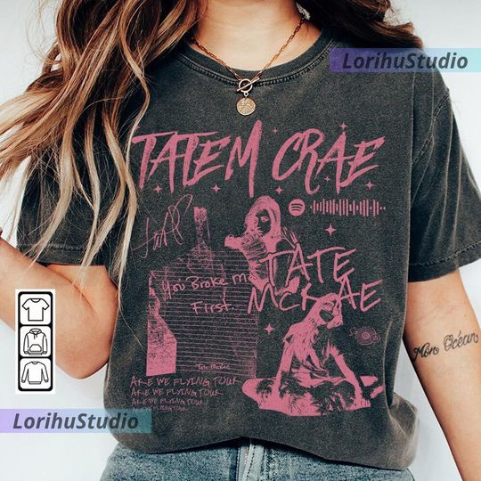 Discover Tate McRae Music You Broke Me First 90s Shirt, Bootleg Music Are We Flying Tour World Tour 2023