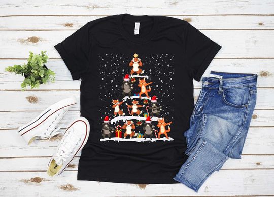 Discover Fox Christmas Tree T Shirt for Men Women Christmas Shirt