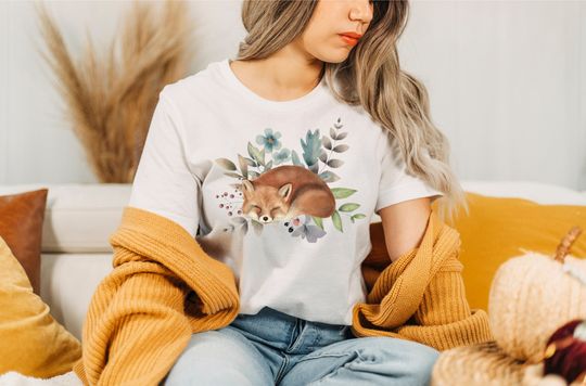 Discover Fox Shirt, Woodland Creatures, Cottagecore Shirt, Wildlife Shirt, Woodland Animal Tee