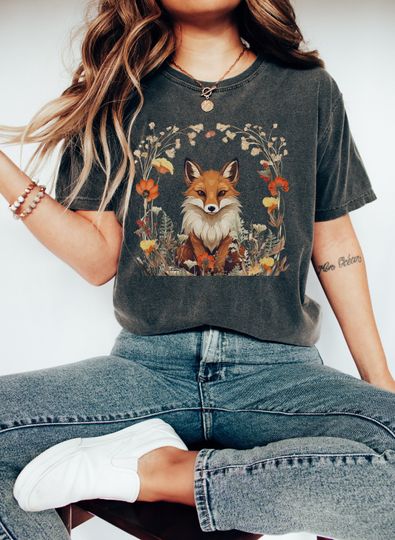 Discover Fox Witchy Cottagecore Shirt, Goblincore Shirt, Whimsigoth T-Shirt