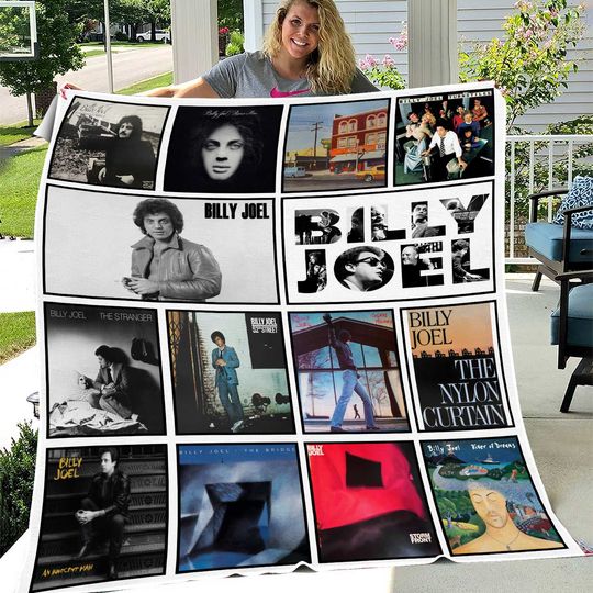 Discover Billy Joel Album Collage Fleece Blanket