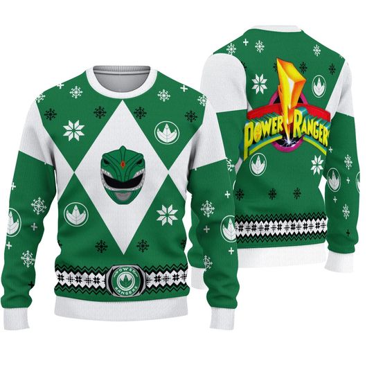 Discover Mighty Morphin Power Rangers Green Ugly Christmas Sweater