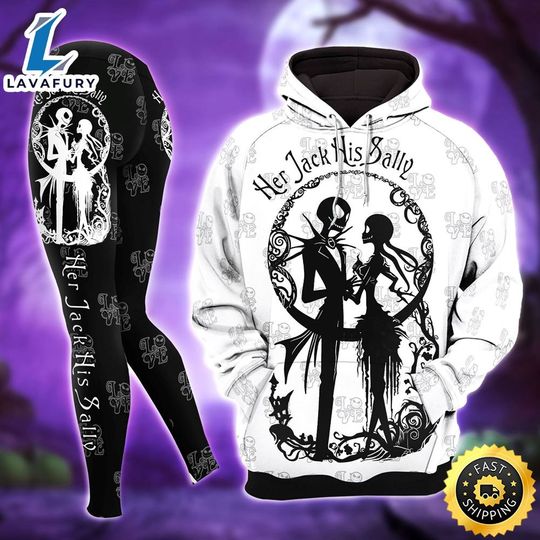 Discover Black White Nightmare Couple Combo Hoodie and Leggings