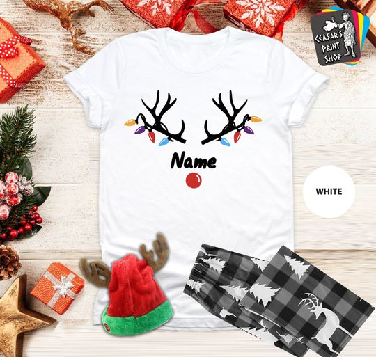 Discover Reindeer Name Frame Shirt, Custom Reindeer Shirt, Personalized Christmas Shirt
