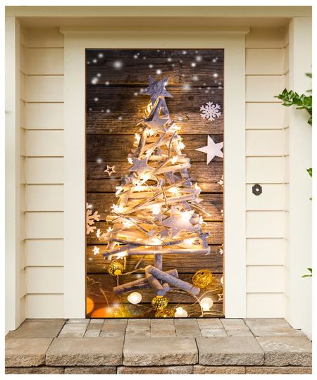 Discover Christmas Tree Self-Adhesive Door Cover Sticker