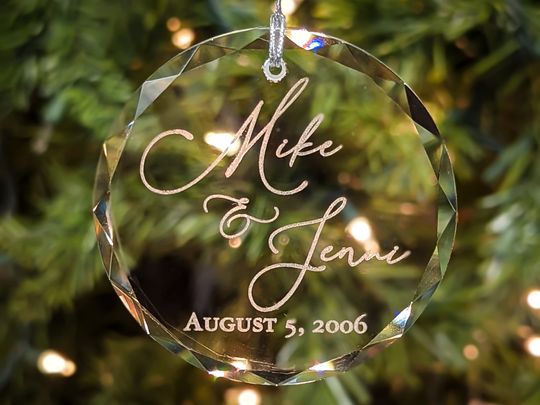Discover Custom Crystal Ornament Personalized with Your Names and Special Date