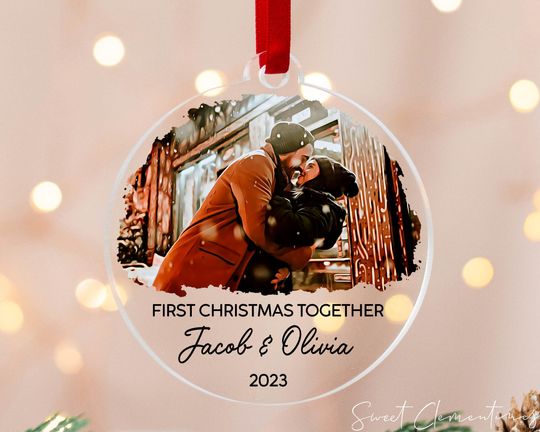 Discover First Christmas Together Ornament, Our First Christmas Couple Photo Ornament