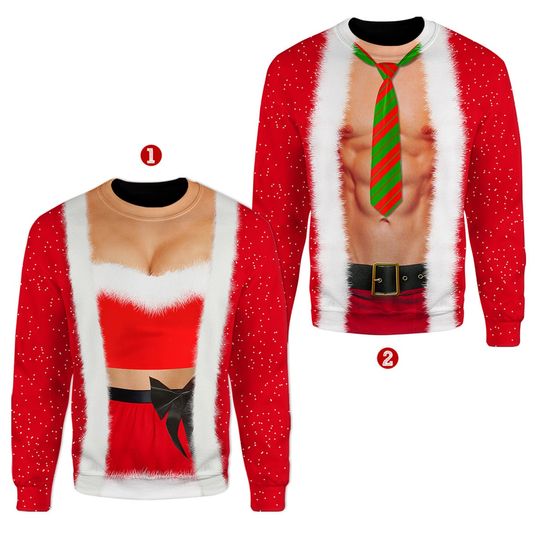 Discover Funny Naughty Santa Sweatshirt, Ugly Christmas Sweatshirt, Best Gift for Christmas Holiday