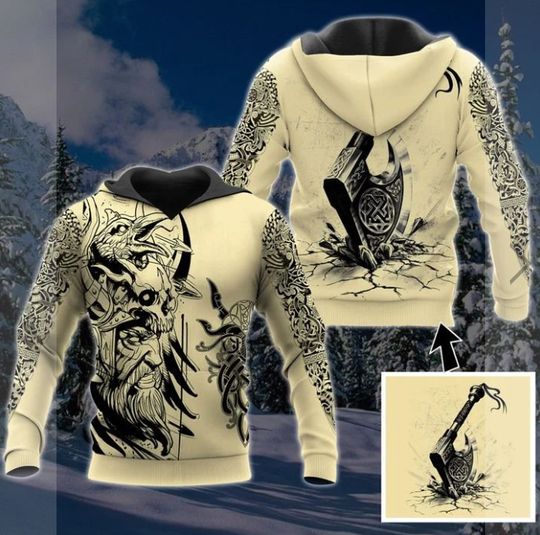 Discover Amazestylez Viking Skull Hammer 3D HOODIE All Over Print Best Price US Size