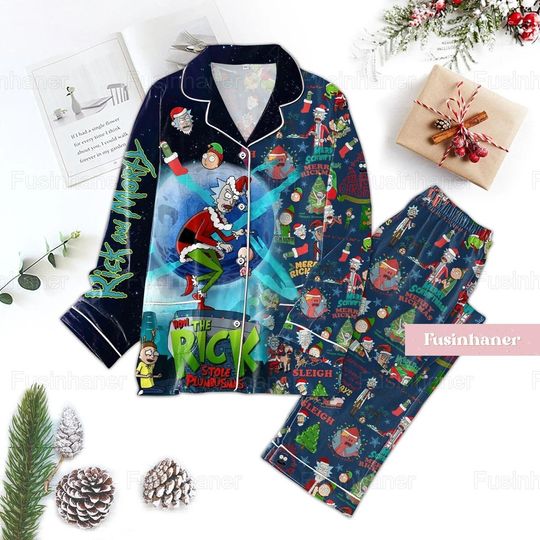 Discover Christmas Rick Rickandmorty Pajamas, Rick And Rickandmorty Pajamas