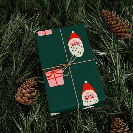 Discover Santa Christmas Wrapping Paper, Christmas Gift Wrap