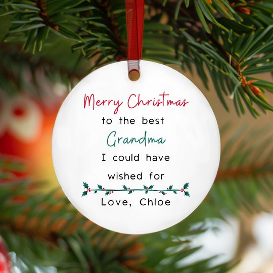 Discover Personalized Grandma Merry Christmas Ornament, Best Grandma Christmas Gift
