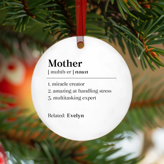 Discover Personalized Mother Definition Ornament, New Mother Gift, From Husband Christmas Ornament