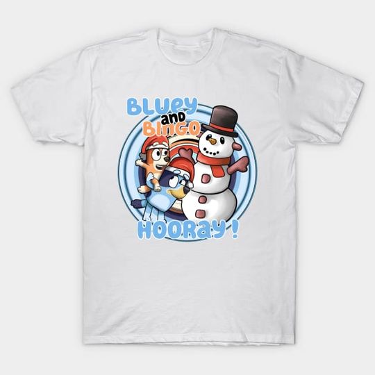 Discover HOORAY ! (i'm happy) - BlueyDad And Bingo - T-Shirt