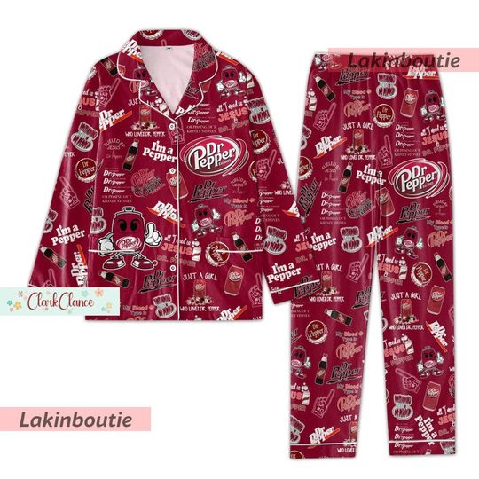 Discover Dr Pepper Pajamas Set - Fun Beverage Themed Sleepwear