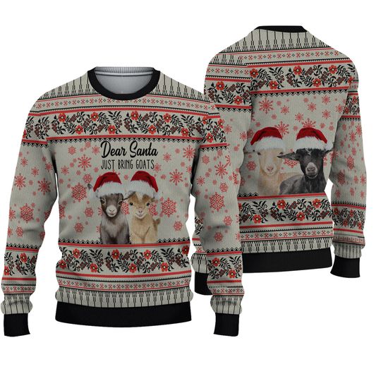 Discover Dear Santa Just Bring Goats Ugly Christmas Sweater