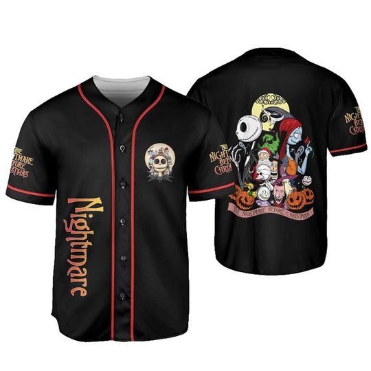 Discover Personalized Nightmare Christmas Town Baseball Jersey