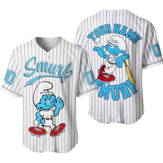 Discover Personalized Smurf Jersey, Funny Smurf Jersey Shirt