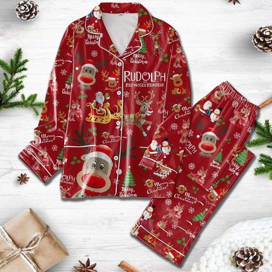 Discover Rudolph the Red-Nosed Reindeer Pajamas Set, Rudolph's Bright Christmas Pajama